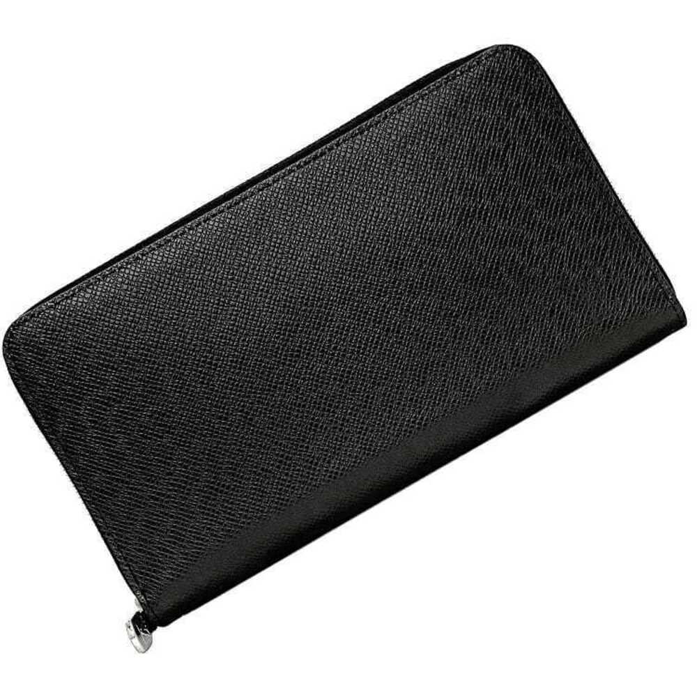 Louis Vuitton Zippy Organizer Long Wallet Black Ardoise Taiga Leather Round